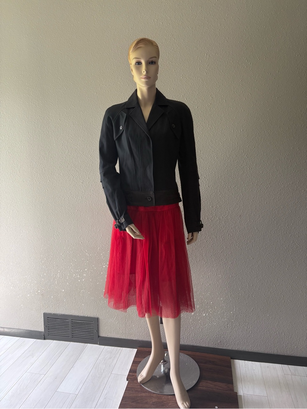 John Galliano Black Jacket with leather accents